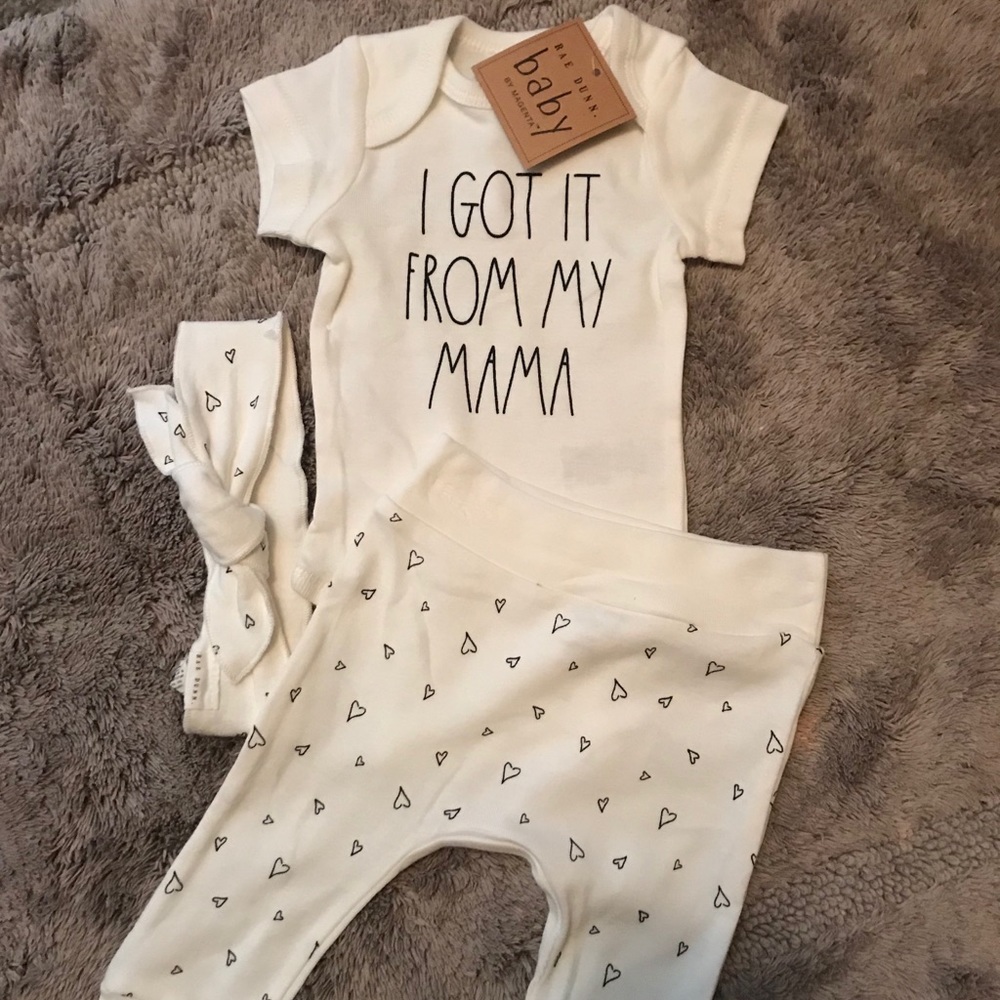 Rae Dunn Baby 3 pc set 6-9 months NWT